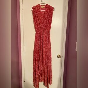 Natalie Martin Red Silk Maxi Dress
